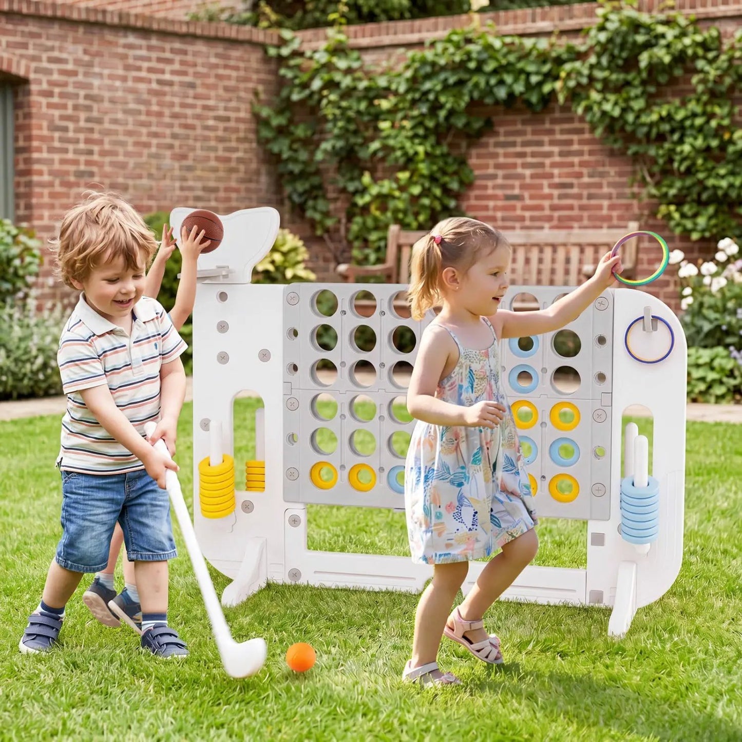 Giant Connect Four Set with Ring Toss Game