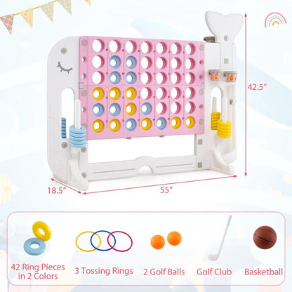 Giant Connect Four Set with Ring Toss Game