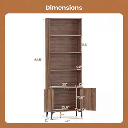 Bookshelf with Doors and 2 Anti Tipping Kits