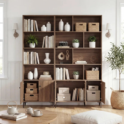 Bookshelf with Doors and 2 Anti Tipping Kits
