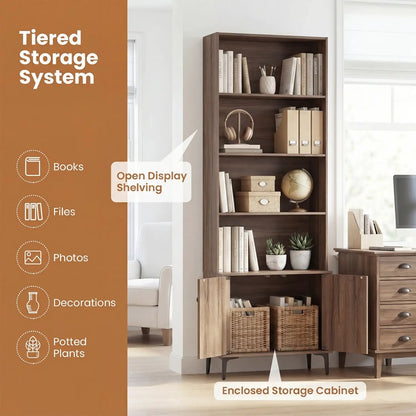 Bookshelf with Doors and 2 Anti Tipping Kits