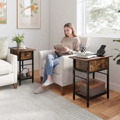 End Table With Charging Station and Usb Ports