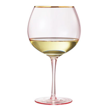 Pink Palazzo Stemmed Wine Glassware Set of Two