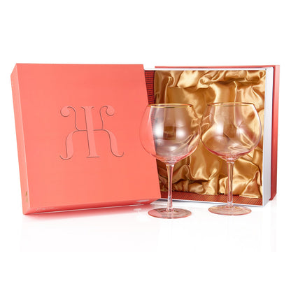 Pink Palazzo Stemmed Wine Glassware Set of Two