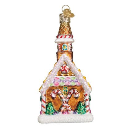 Gingerbread Church Glass Ornament - Tampa Home & Garden Store
