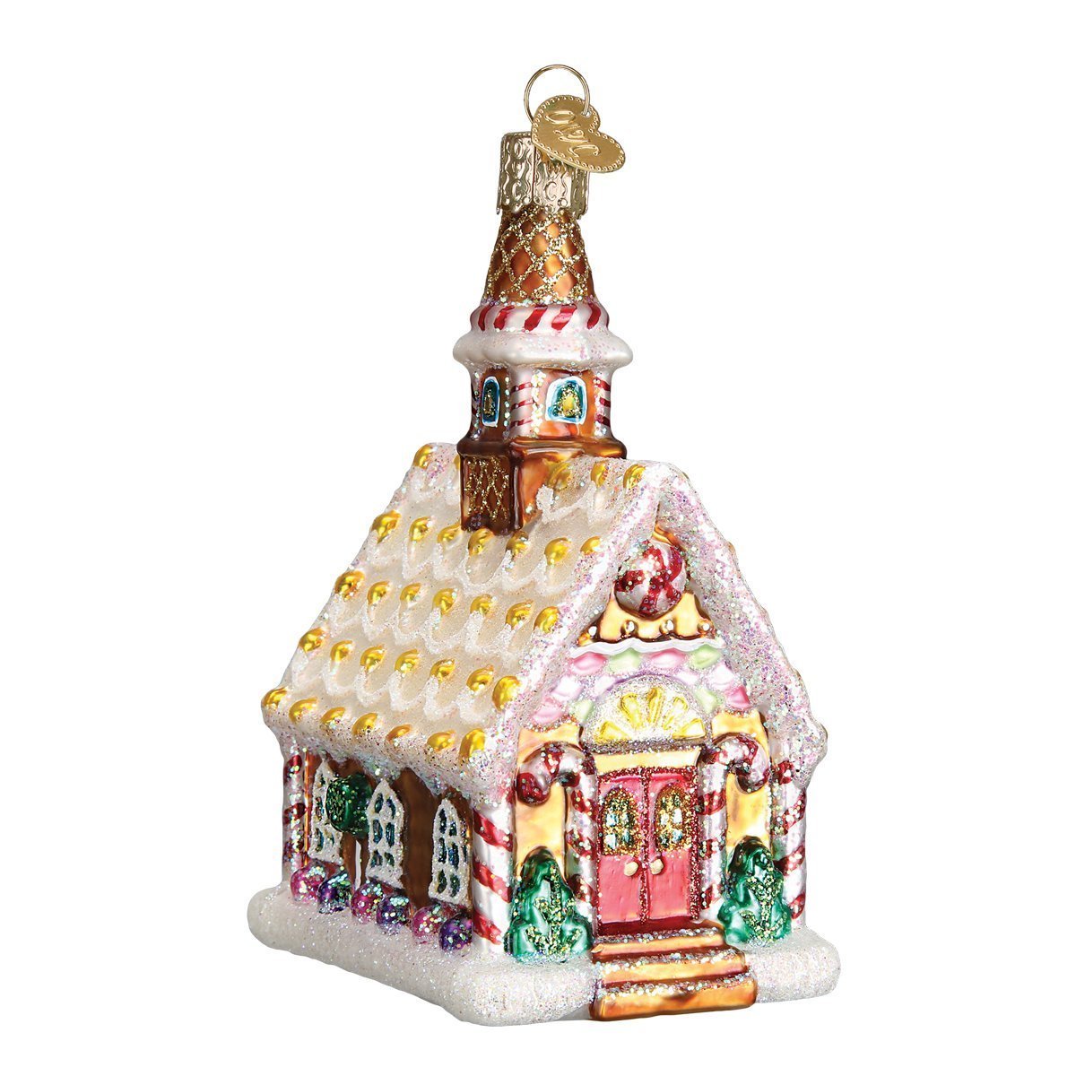 Gingerbread Church Glass Ornament - Tampa Home & Garden Store