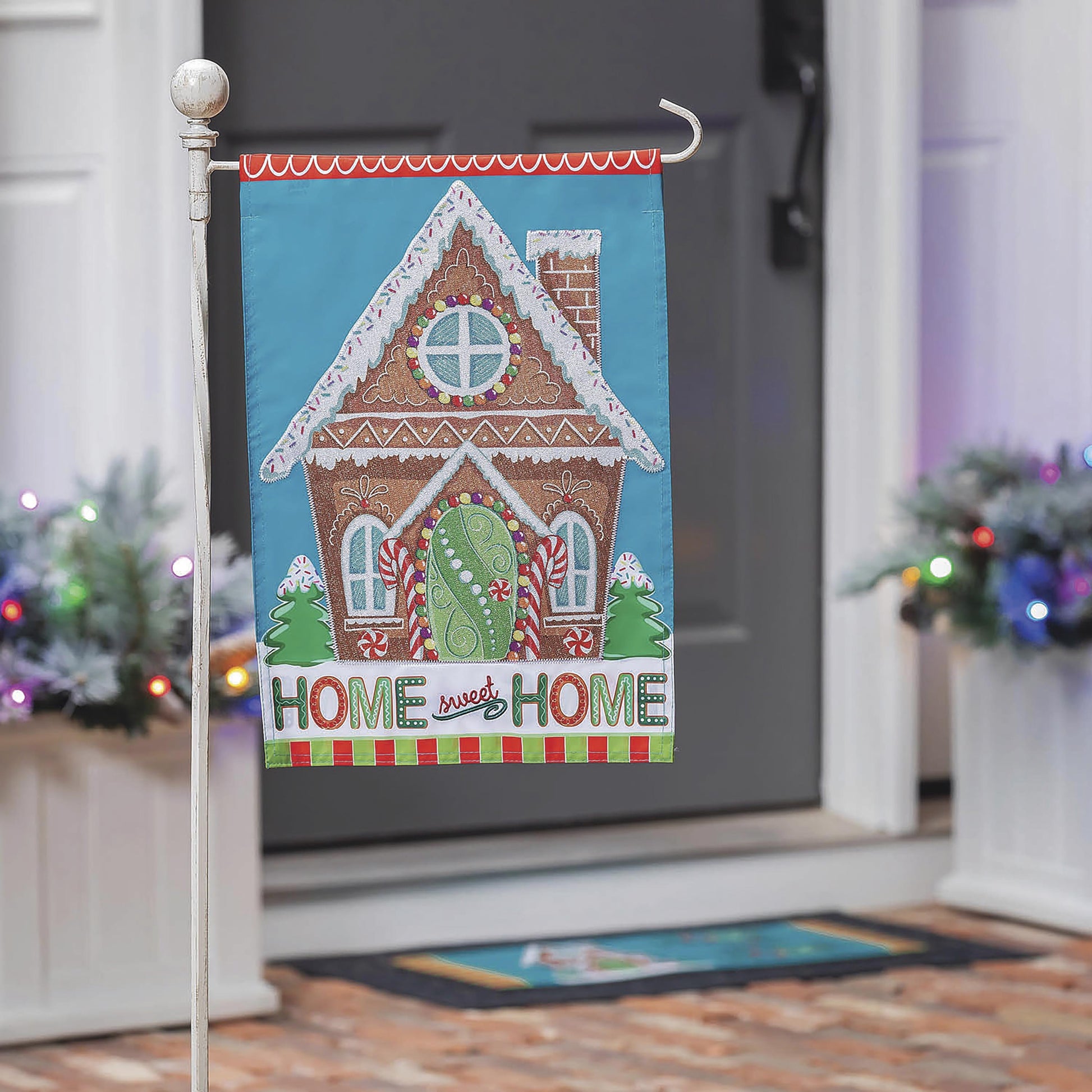 Gingerbread Home Sweet Home Applique Garden Flag - Tampa Home & Garden Store