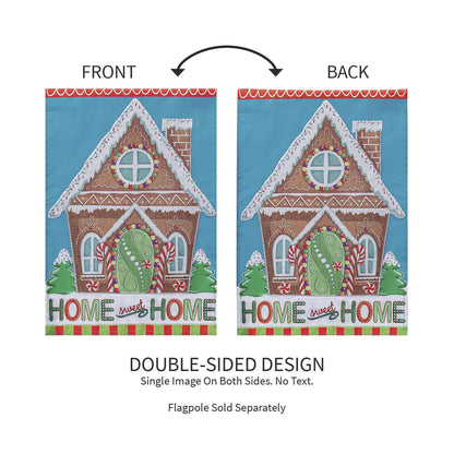 Gingerbread Home Sweet Home Applique Garden Flag - Tampa Home & Garden Store