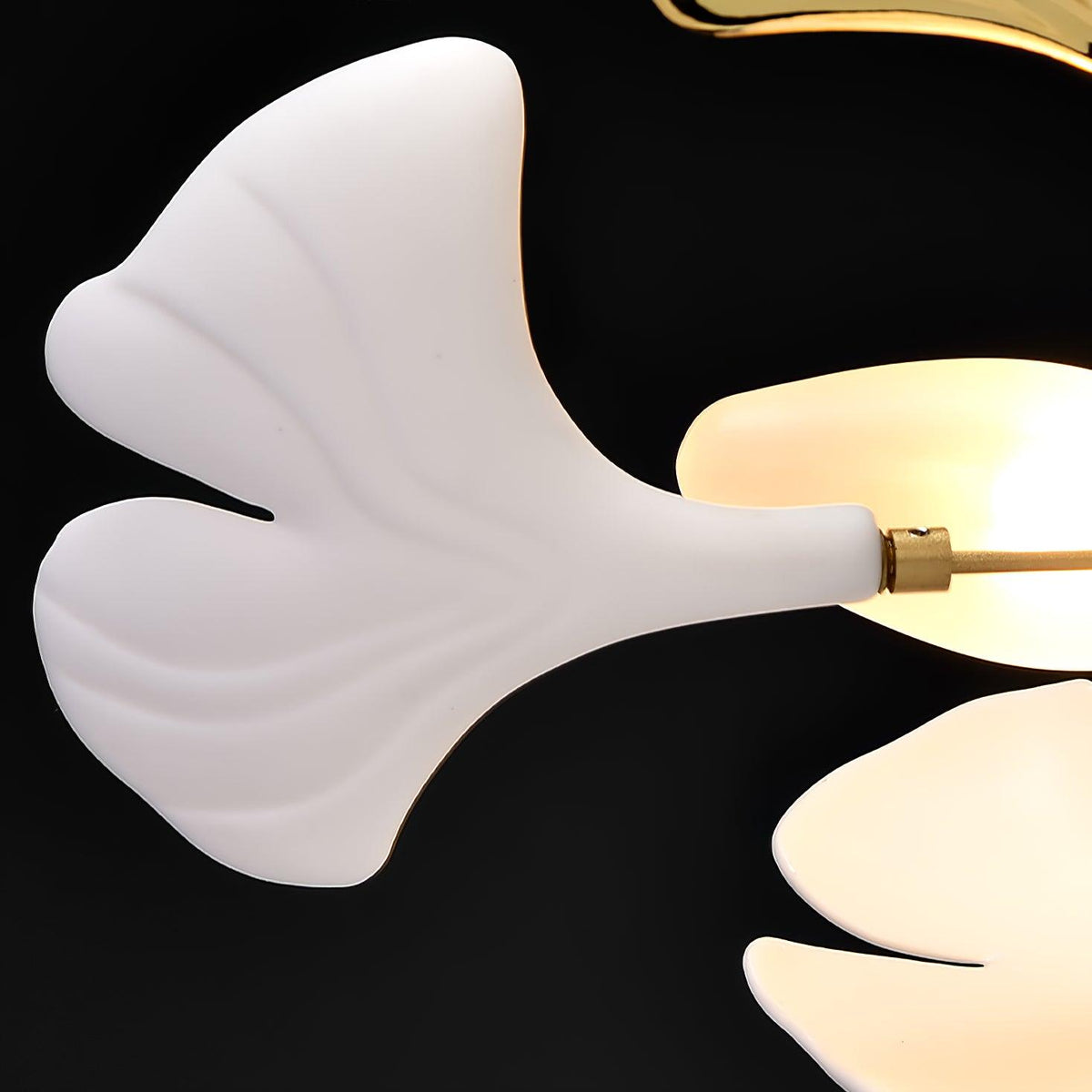 Chandelier Porcelain Ginkgo Leaf with flexible branches Moktan Sabai white petals on Tampa Home & Garden Store