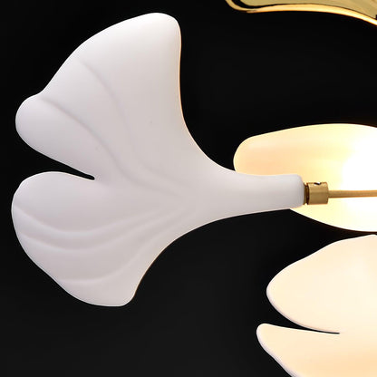 Chandelier Porcelain Ginkgo Leaf with flexible branches Moktan Sabai white petals on Tampa Home & Garden Store