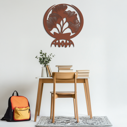 Ginkgo Leaves Abstract Metal Wall Art – Elegant Nature-Inspired Black Steel Decor for Modern Home Interiors- KAF441 - Tampa Home & Garden Store