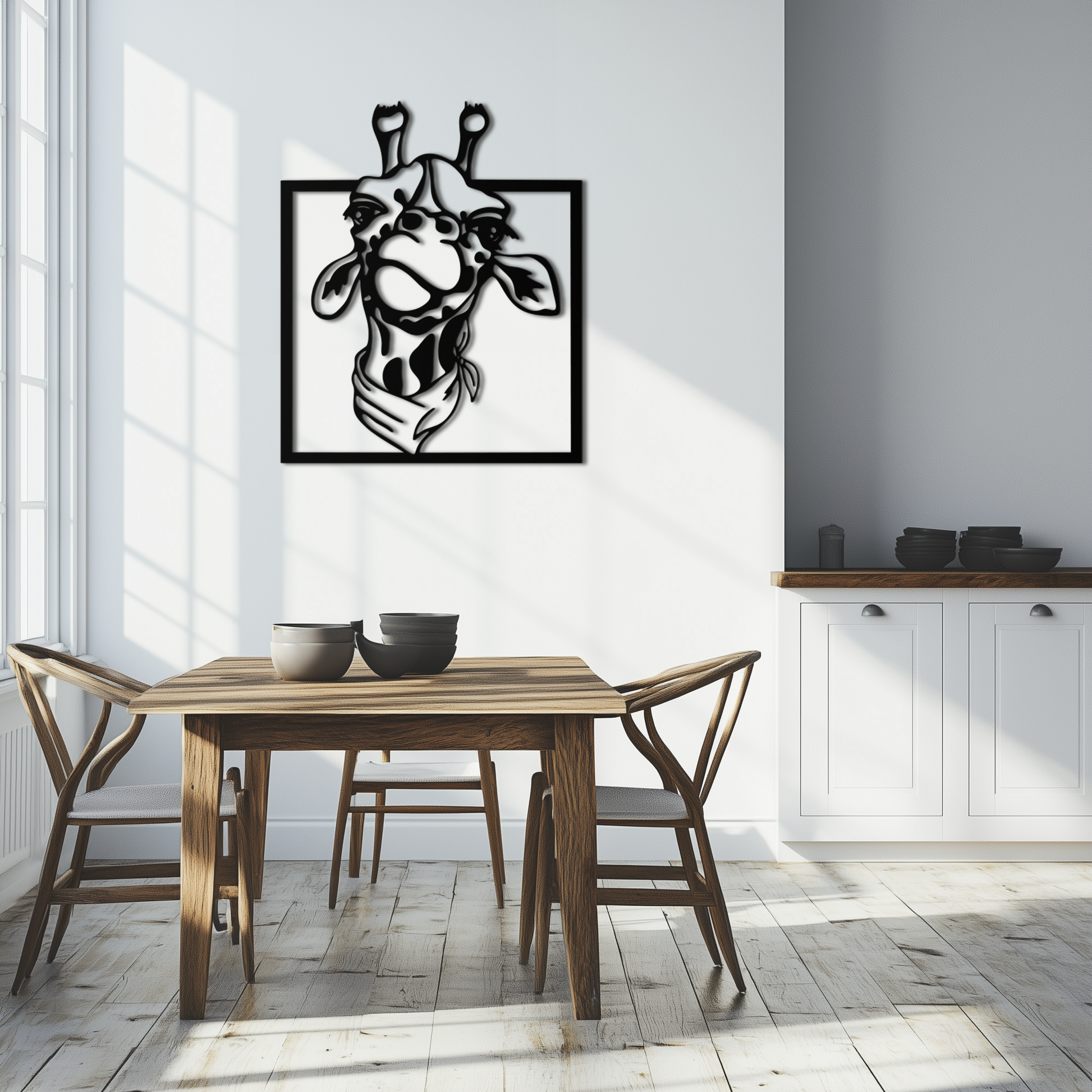 Giraffe Metal Wall Art - Playful Safari Animal Decor- KAF165 - Tampa Home & Garden Store