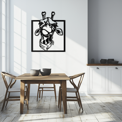 Giraffe Metal Wall Art - Playful Safari Animal Decor- KAF165 - Tampa Home & Garden Store