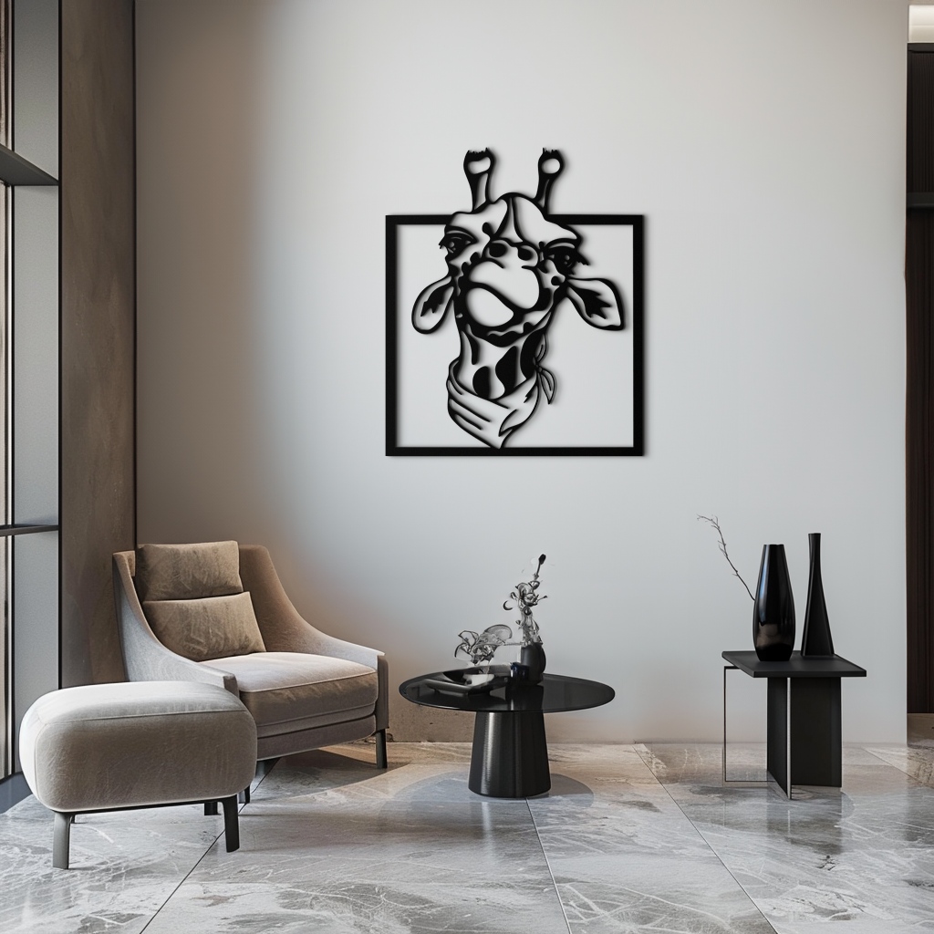 Giraffe Metal Wall Art - Playful Safari Animal Decor- KAF165 - Tampa Home & Garden Store