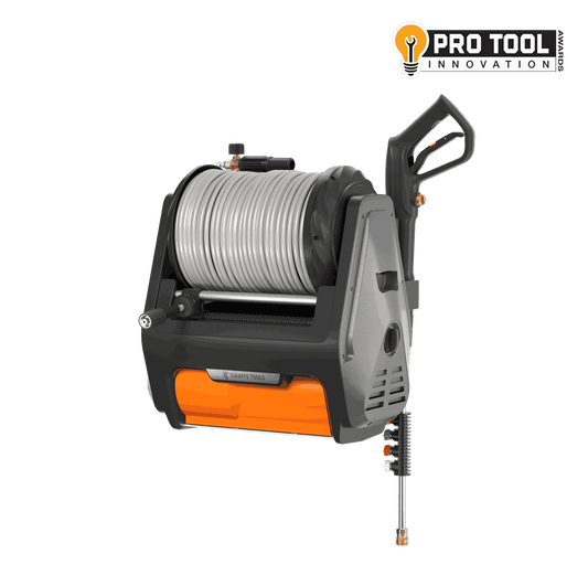 Grandfalls retractable pressure washer Pro hose reel with gray frame by Giraffe Tools US on Tampa Home & Garden Store