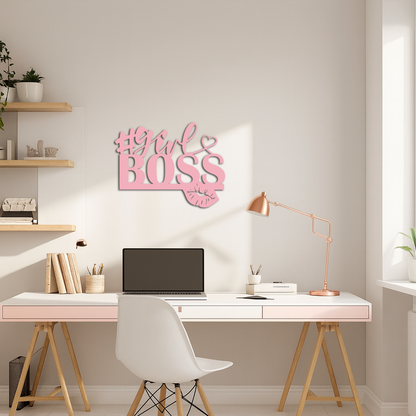 Girl Boss Metal Wall Art – Feminine Power & Modern Decor - KAFGP119 - Tampa Home & Garden Store