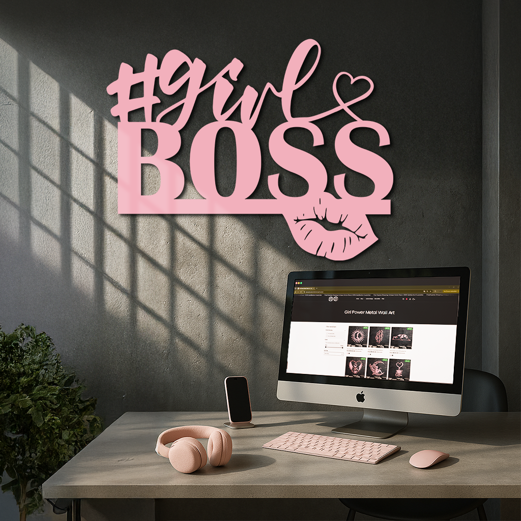 Girl Boss Metal Wall Art – Feminine Power & Modern Decor - KAFGP119 - Tampa Home & Garden Store