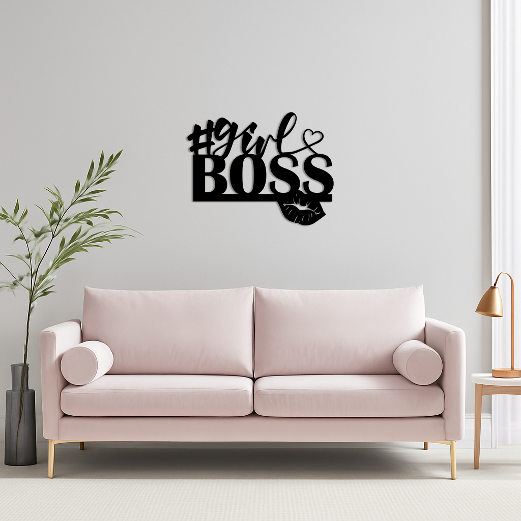 Girl Boss Metal Wall Art – Feminine Power & Modern Decor - KAFGP119 - Tampa Home & Garden Store