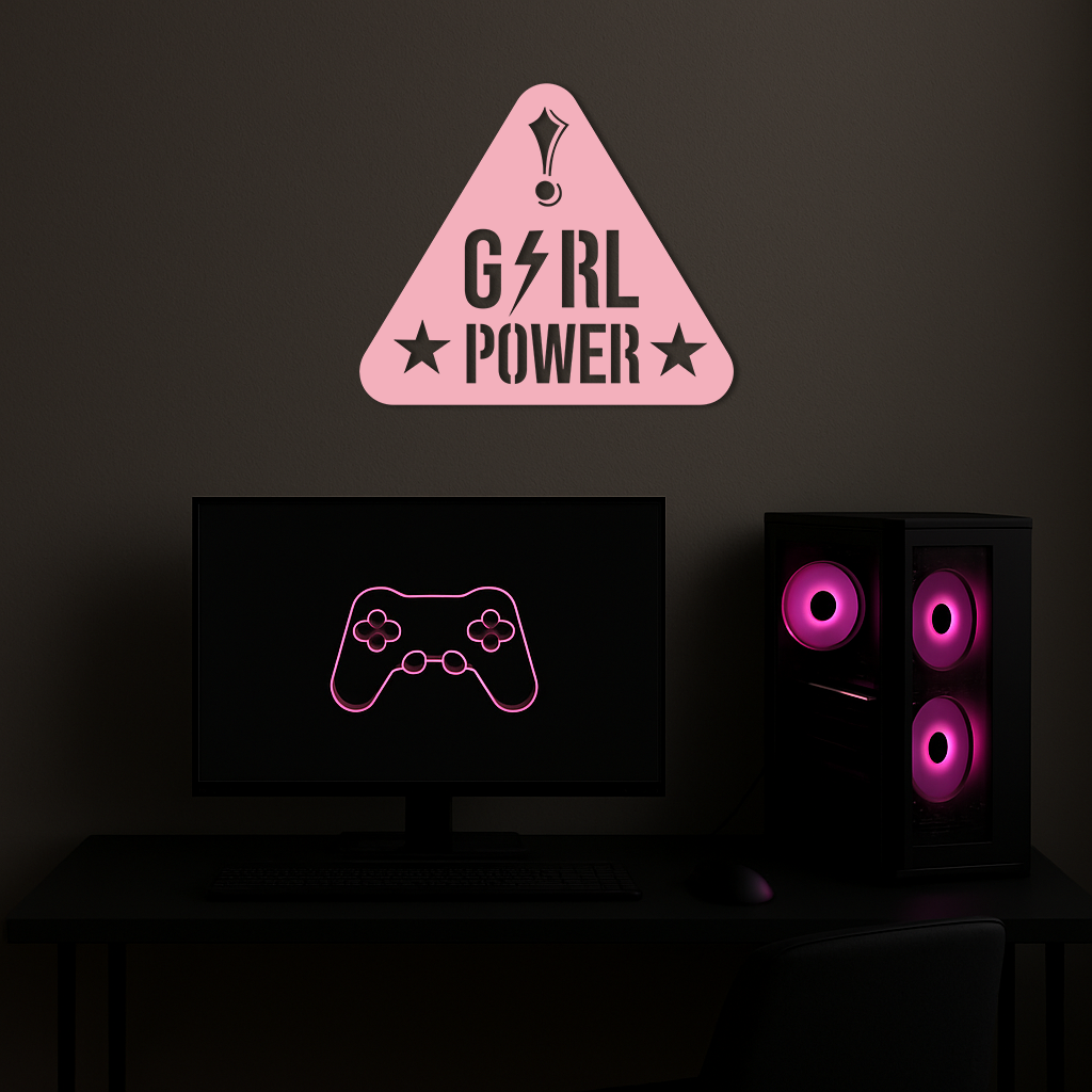 Girl Power Triangle Silhouette Metal Wall Art – Feminist Symbol Design - KAFGP040 - Tampa Home & Garden Store