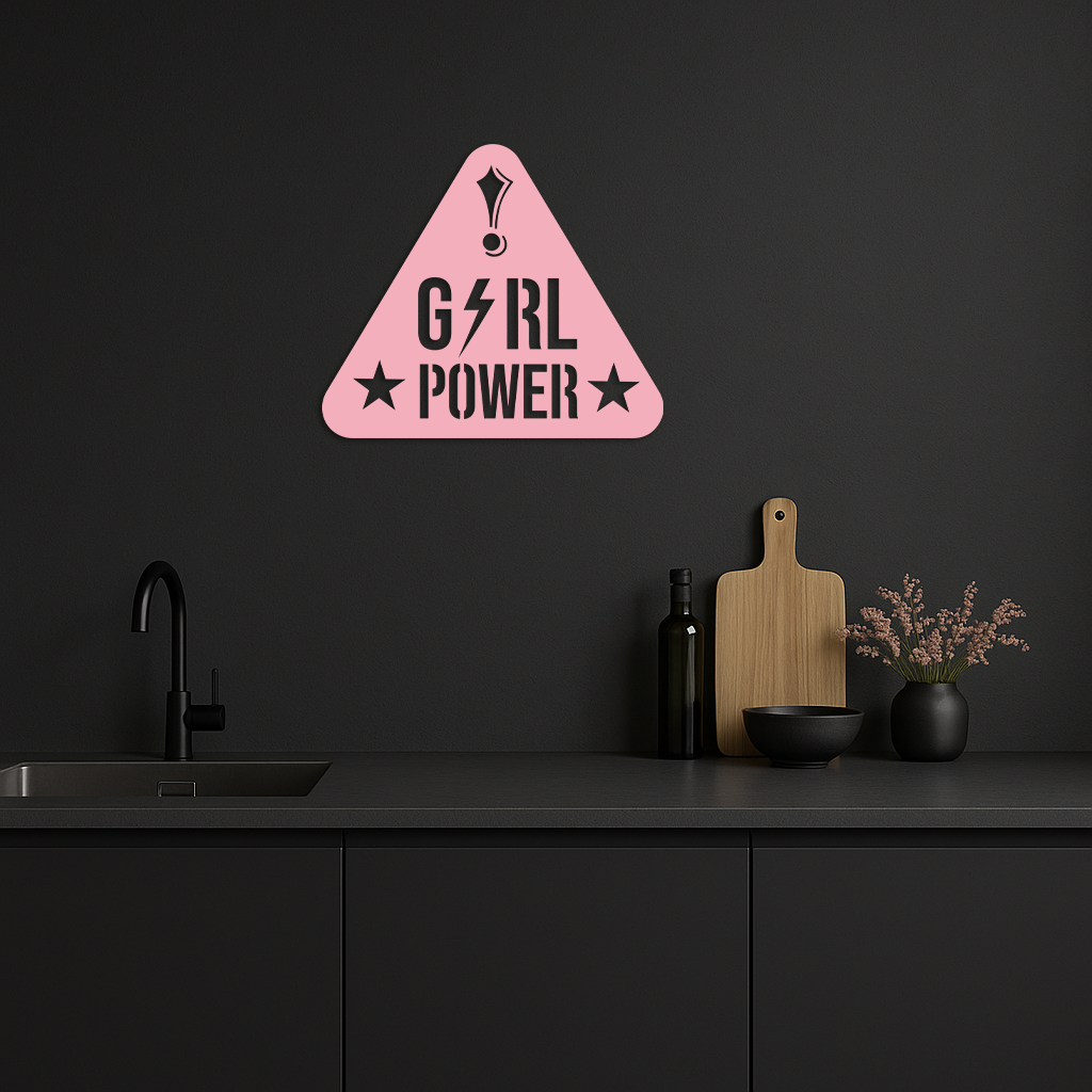 Girl Power Triangle Silhouette Metal Wall Art – Feminist Symbol Design - KAFGP040 - Tampa Home & Garden Store