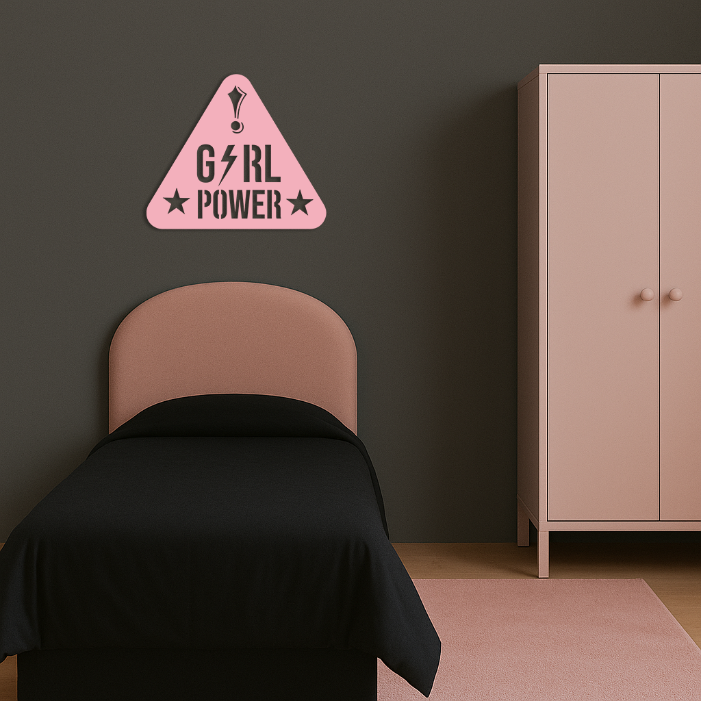 Girl Power Triangle Silhouette Metal Wall Art – Feminist Symbol Design - KAFGP040 - Tampa Home & Garden Store