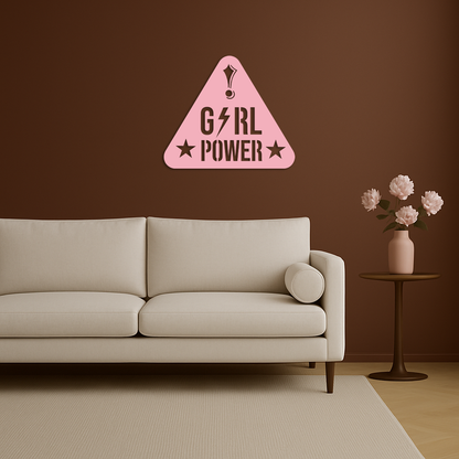 Girl Power Triangle Silhouette Metal Wall Art – Feminist Symbol Design - KAFGP040 - Tampa Home & Garden Store
