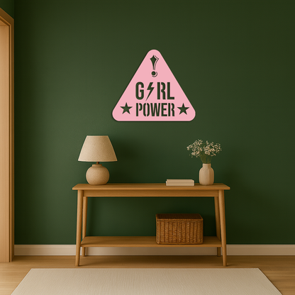 Girl Power Triangle Silhouette Metal Wall Art – Feminist Symbol Design - KAFGP040 - Tampa Home & Garden Store