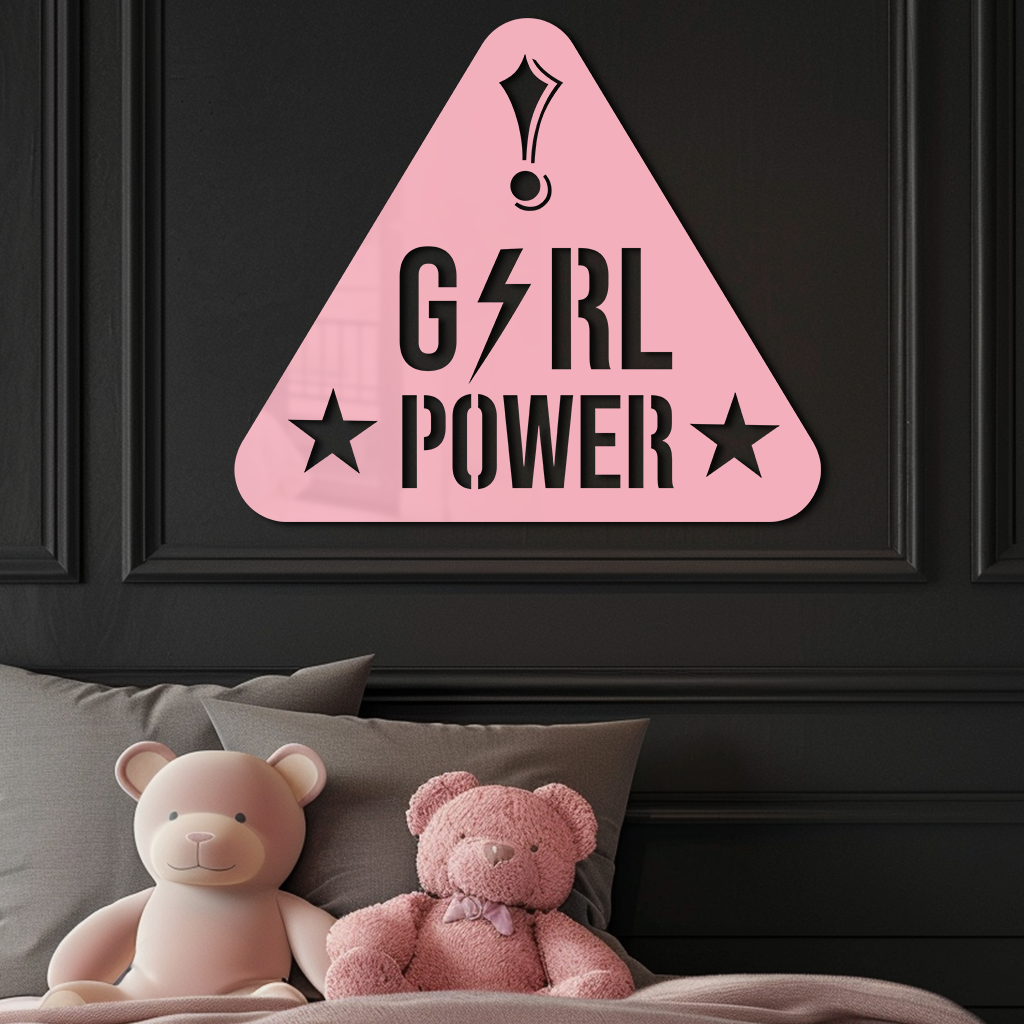 Girl Power Triangle Silhouette Metal Wall Art – Feminist Symbol Design - KAFGP040 - Tampa Home & Garden Store