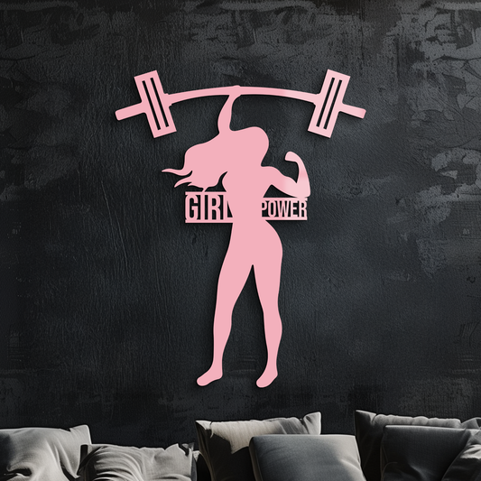 Girl Power Weightlifting Silhouette Metal Wall Art – Strong Woman Design - KAFGP041 - Tampa Home & Garden Store