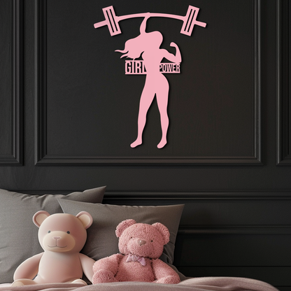 Girl Power Weightlifting Silhouette Metal Wall Art – Strong Woman Design - KAFGP041 - Tampa Home & Garden Store