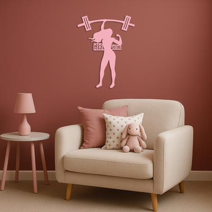Girl Power Weightlifting Silhouette Metal Wall Art – Strong Woman Design - KAFGP041 - Tampa Home & Garden Store