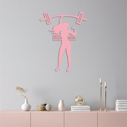 Girl Power Weightlifting Silhouette Metal Wall Art – Strong Woman Design - KAFGP041 - Tampa Home & Garden Store