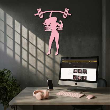 Girl Power Weightlifting Silhouette Metal Wall Art – Strong Woman Design - KAFGP041 - Tampa Home & Garden Store