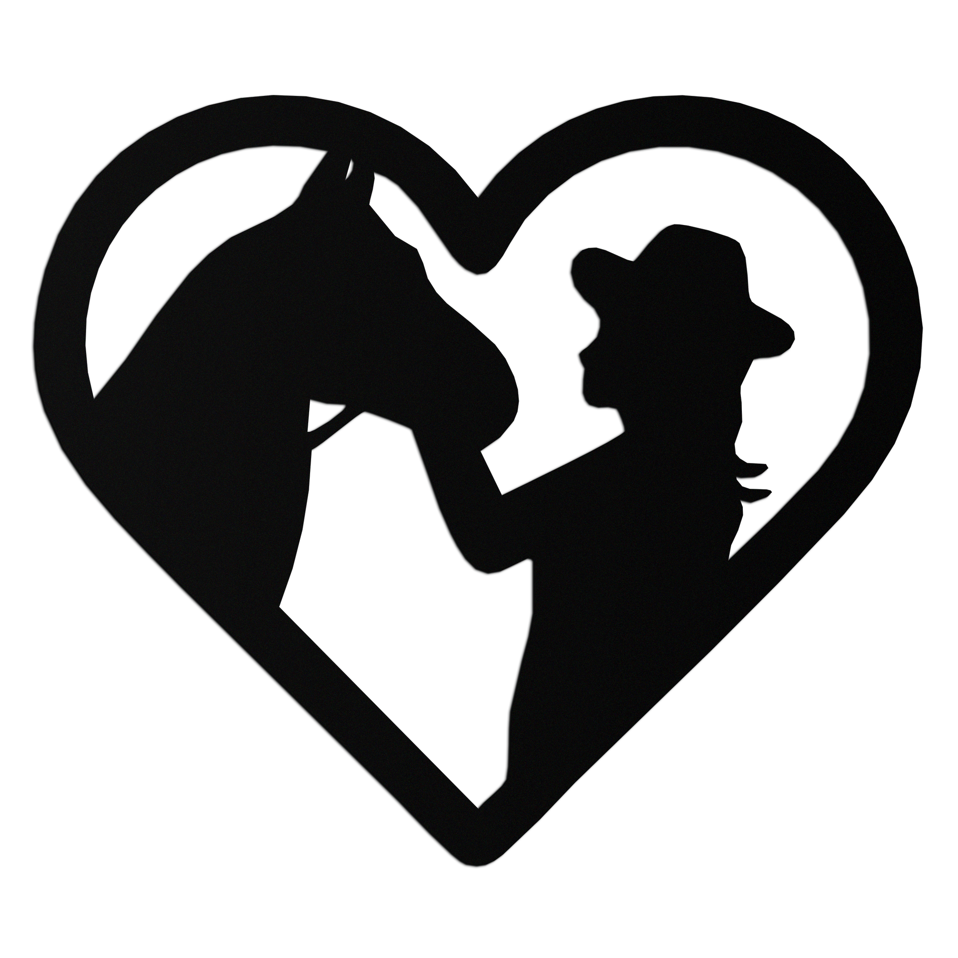Girl and Horse Silhouette Heart Metal Wall Art – Farmhouse Horse Lover Gift- KAF548 - Tampa Home & Garden Store
