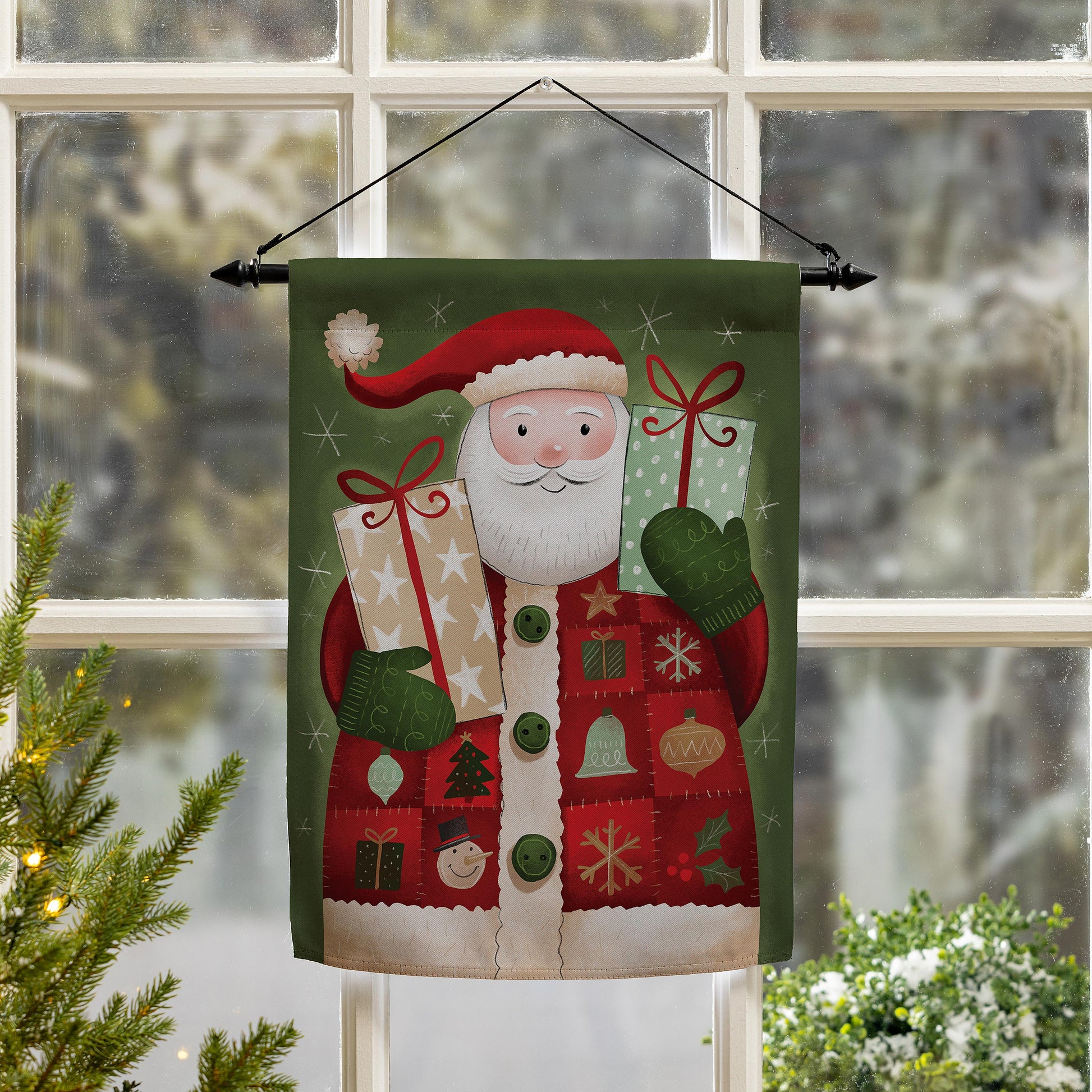 Giving Santa Suede Garden Flag - Tampa Home & Garden Store