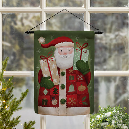 Giving Santa Suede Garden Flag - Tampa Home & Garden Store