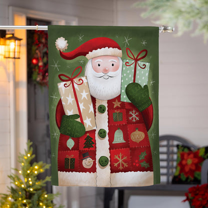 Giving Santa Suede House Flag - Tampa Home & Garden Store