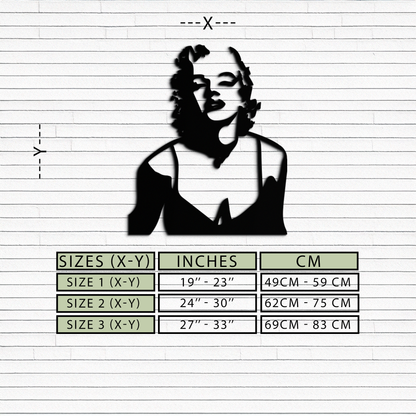 Glamorous Marilyn Monroe Metal Wall Art – Iconic Pop Art Steel Decor - KAF153 - Tampa Home & Garden Store