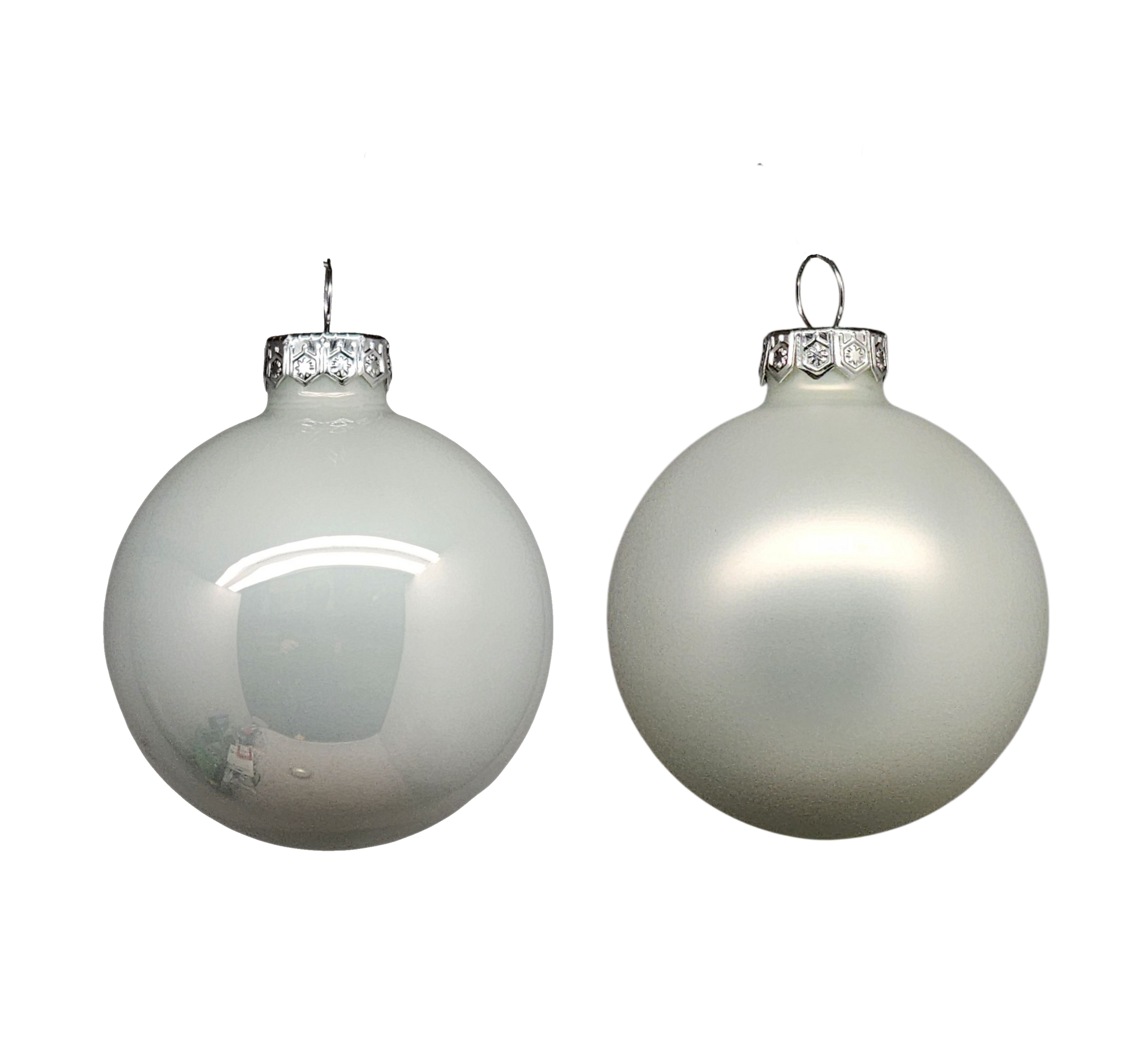 Glass 2.4" Ornaments - 10 piece Set - Winter White - Tampa Home & Garden Store