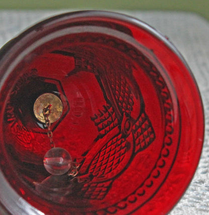 Glass Bell by Avon - Cape Cod Collection Ruby Color Sandwich Glass - Tampa Home & Garden Store