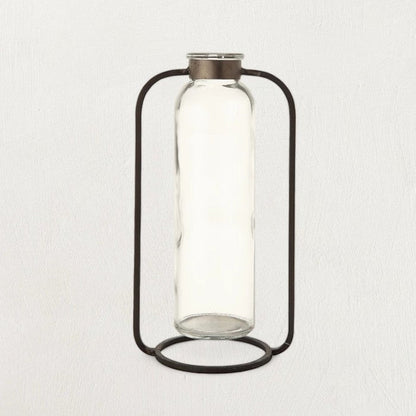 Glass Bud Vase in Metal Stand - Tampa Home & Garden Store