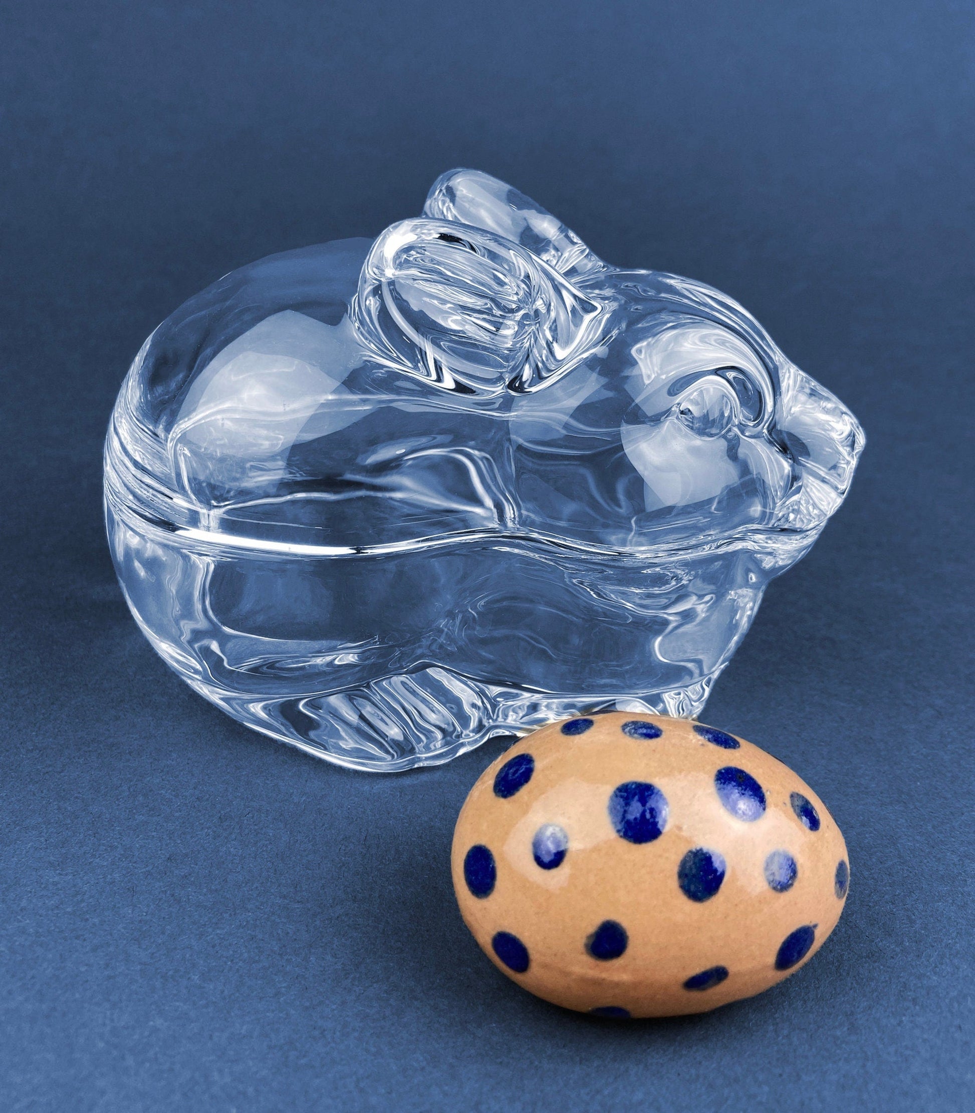 Glass Bunny Butter Dish.  Clear Glass Jar Shaped Like Rabbit. Trinket Box. Spring/Easter Celebration. Collectible Glass. - Tampa Home & Garden Store