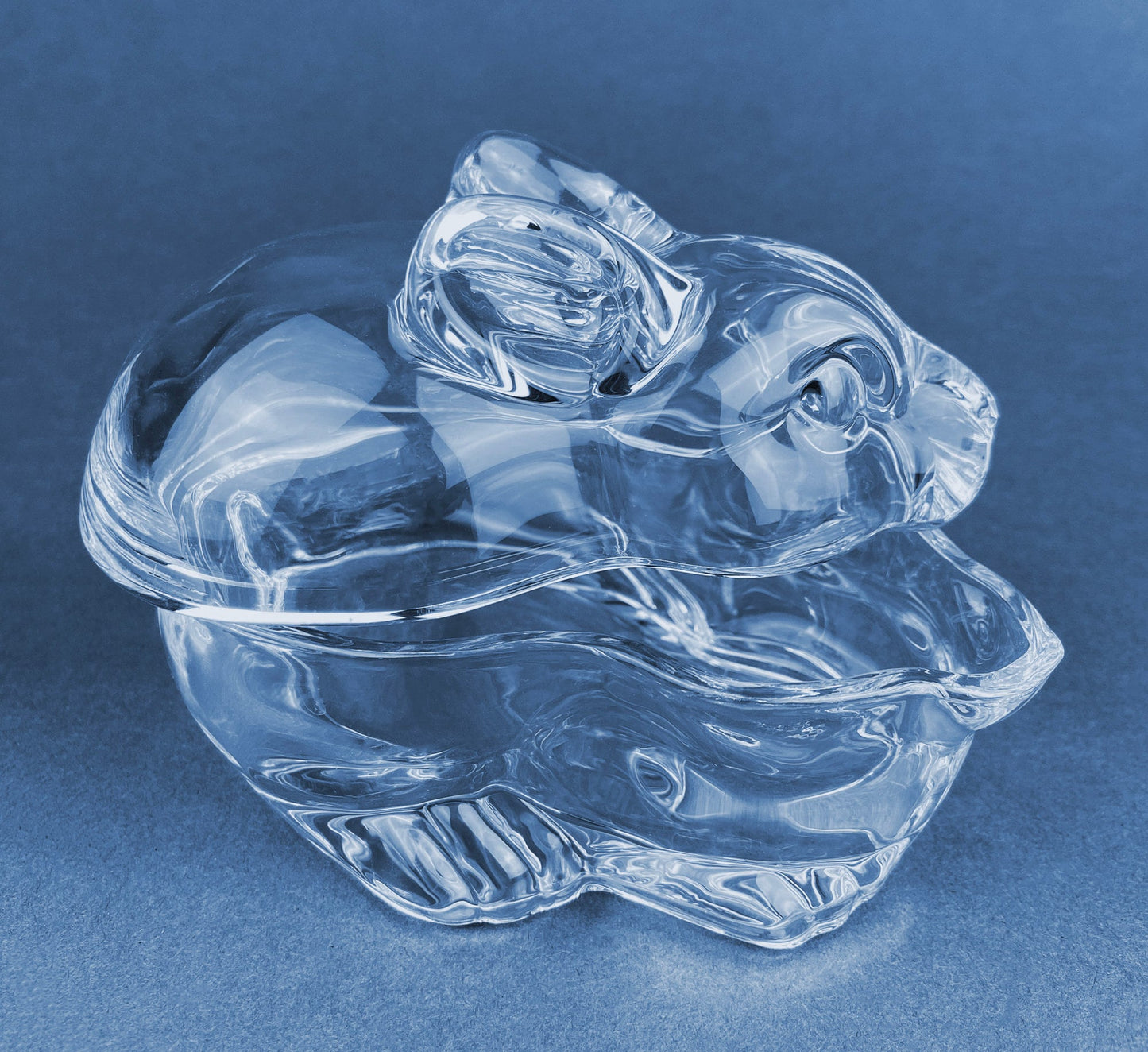 Glass Bunny Butter Dish.  Clear Glass Jar Shaped Like Rabbit. Trinket Box. Spring/Easter Celebration. Collectible Glass. - Tampa Home & Garden Store