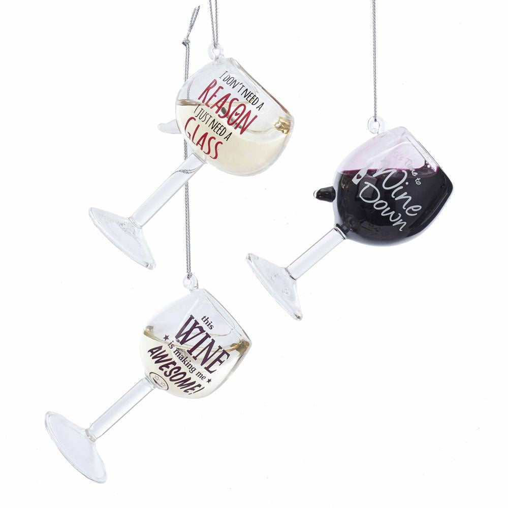 Glass Wine Glass Ornament - This Wine Is Making Me Awesome - Tampa Home & Garden Store