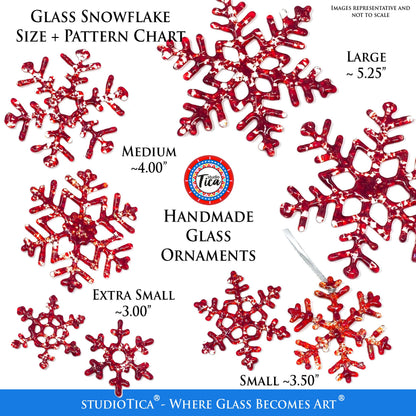 Copo de Nieve de Cristal Hecho a Mano - Rojo Rudolph - de studioTica