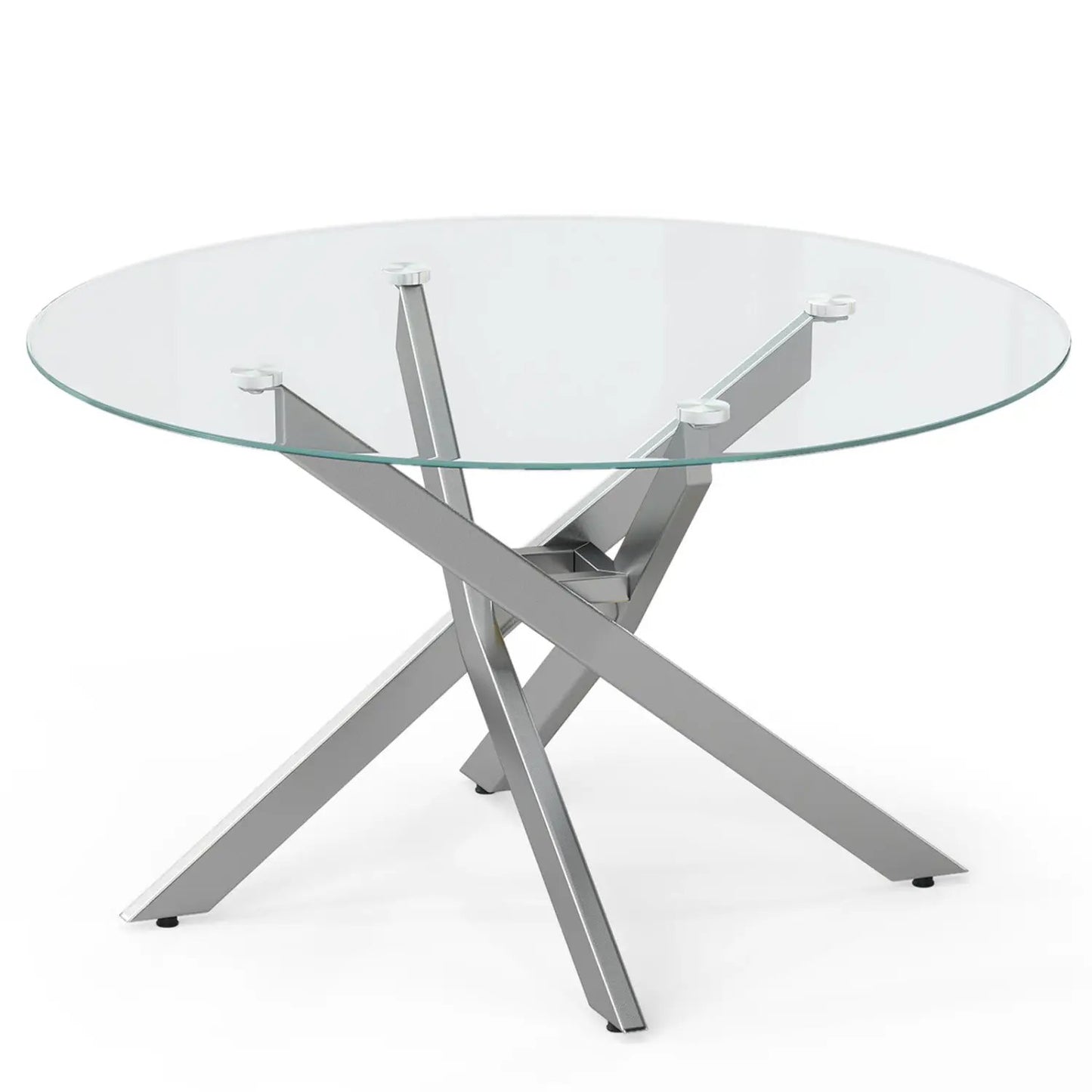 Glass Round Coffee Table With Tempered Glass Top