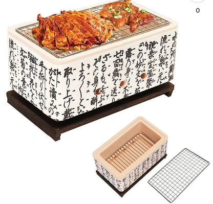 Global Kut Stainless Steel Yakitori Grill – Portable Tabletop Charcoal Grill for Authentic Japanese BBQ - Tampa Home & Garden Store