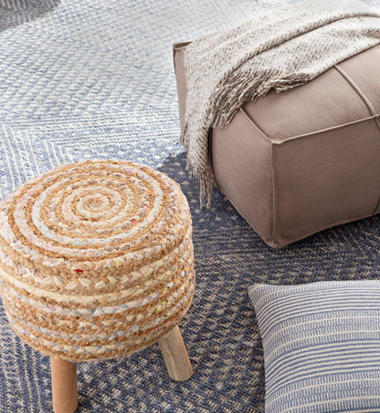 Moyne Area Rug - Clearance by Boutique Rugs blue-gray woven rug with geometric pattern on Tampa Home & Garden Store