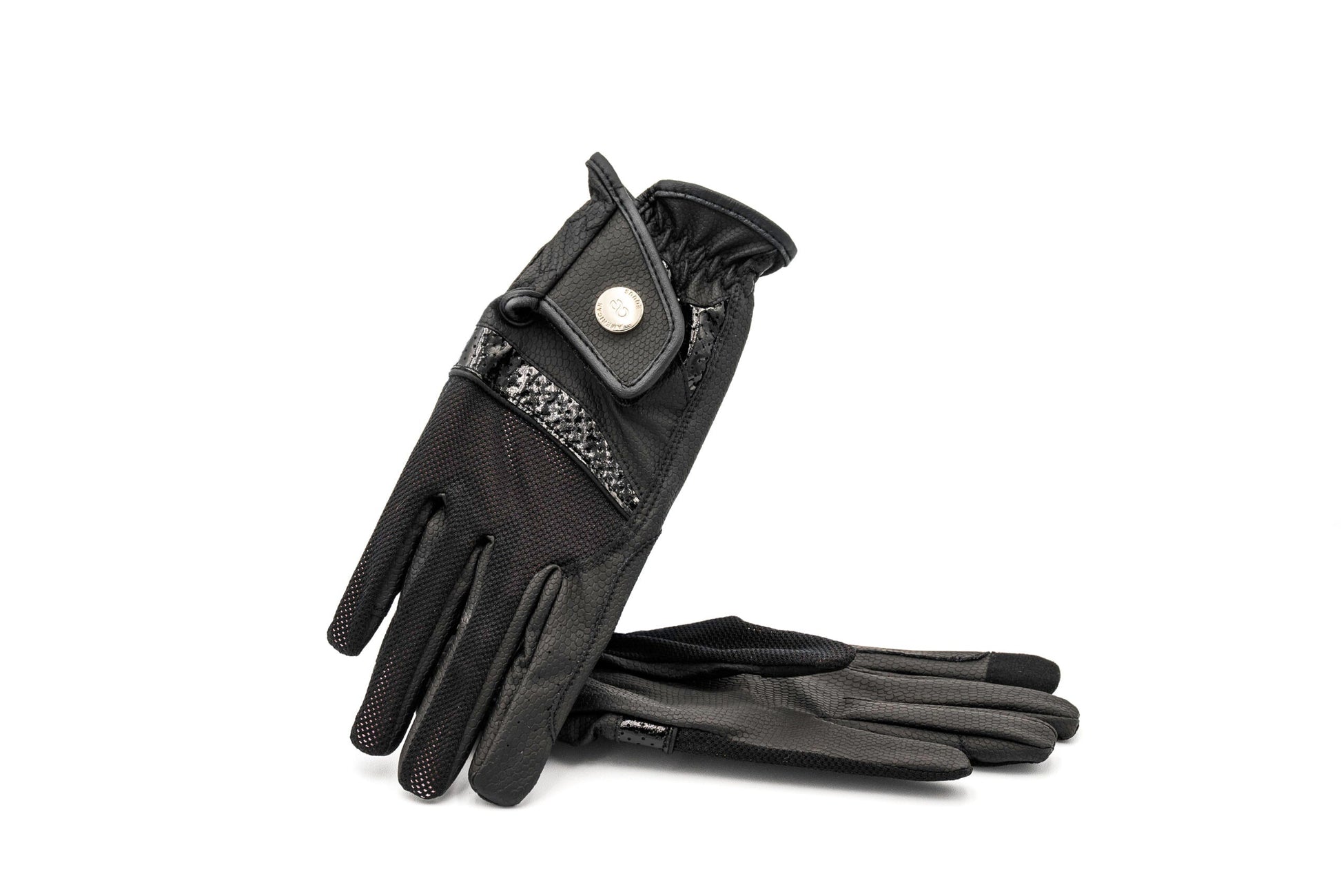 American Equus EquiGrip Signature Equestrian Riding Gloves set of two, black textured palm on Tampa Home & Garden Store