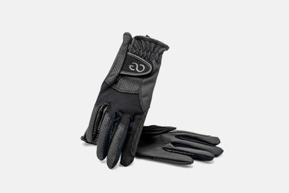 American Equus BLACK LABEL Riding Gloves, black perforated with Velcro strap logo on Tampa Home & Garden Store